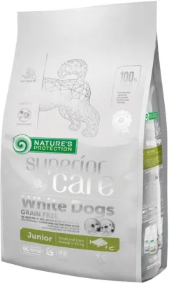 Сухий корм для цуценят Nature's Protection White Dogs Grain Free Junior Small and Mini Breeds 1.5 кг (NPSC45829)