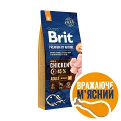 Brit Premium Adult M 15 kg сухий корм для дорослих собак середніх порід