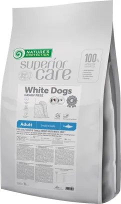 Сухой корм Nature's Protection White Dogs Grain Free with Herring Adult Small Breeds 10кг (NPSC47298)