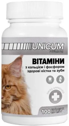 Витамины UNICUM premium для кошек 100 шт. зубы и кости (UN-011)