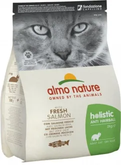 Сухий корм Almo Nature Holistic Cat для виведення шерсті у дорослих котів зі свіжим лососем 2 кг (672)