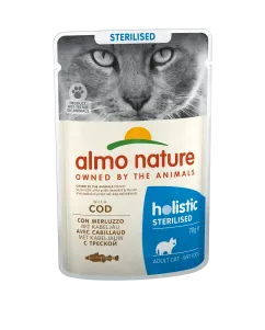 Вологий корм Almo Nature Holistic Functional Cat, для стерилізованих котів, пауч, 70 г тріска (5290)