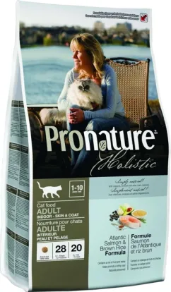Сухий корм для дорослих котів Pronature Holistic Adult зі смаком атлантичного лосося і коричневого рису 5.44 кг (65672552066)