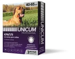 Краплі UNICUM PRO від бліх, вошей, власоїдів, комарів, москітів, іксодових кліщів на холку для собак від 25 - 40 кг, 2 шт. (UN-088)