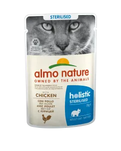 Влажный корм Almo Nature Holistic Functional Cat, для стерилизованных кошек, пауч, 70 г курица (5291)
