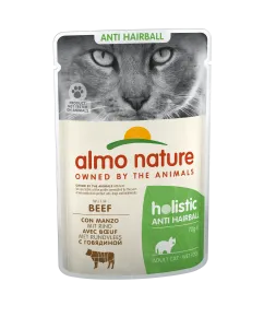 Влажный корм Almo Nature Holistic Functional Cat, для выведения шерсти, пауч, 70 г говядина (5292)