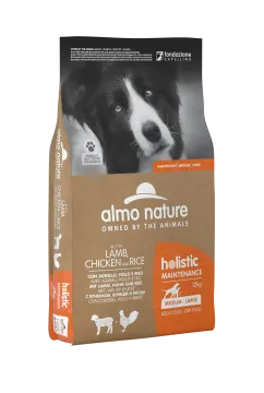 Сухий корм Almo Nature Holistic Dog для собак середніх та великих порід з ягням, куркою і рисом 12 кг (6931)