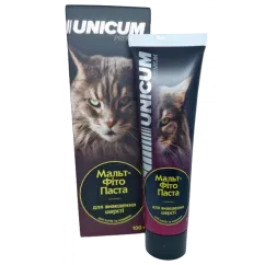 Фітопаста UNICUM поліпшення стану шерсті та шкіри для котів та кошенят 100 г (UN-100)