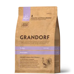 Сухий корм Grandorf Turkey and Brown Rice Adult Mini Breeds для дорослих собак дрібних порід з індичкою та бурим рисом, 3 кг (72457)