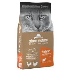 Сухий корм Almo Nature Holistic Cat для дорослих котів з куркою і ідичкою 12 кг (6831)