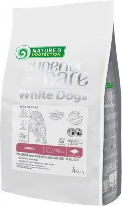 Сухий корм Nature's Protection White Dogs Grain Free White Fish Junior All Sizes, 4 кг (NPSC47596)