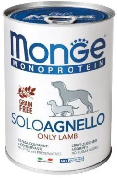 Вологий корм Monge Dog SOLO 100% ягня 0,4кг (70014236)