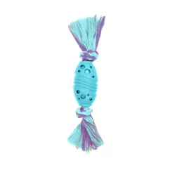 Іграшка для собак Misoko&Co М'яч для регбі з мотузкою, light blue, 24 см (SOLMISR5161Z)