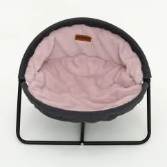 Складаний лежак Misoko&Co Pet bed round plush, 45x45x22 см, grey and pink (HOOP31839)