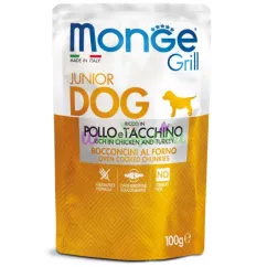 Вологий корм Monge Dog GRILL Puppy & Junior курка з індичкою 0,1кг (70013178)