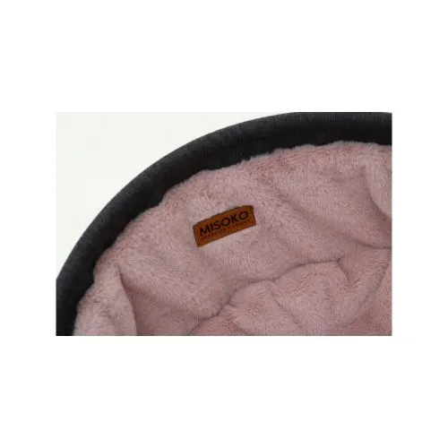 Складной лежак Misoko&Co Pet bed round plush, 45x45x22 см, grey and pink (HOOP31839) - фото №2