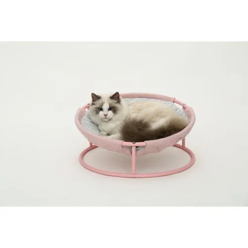 Складаний лежак Misoko&Co Pet bed round plush, 45x45x22 см, pink (HOOP31835) - фото №5