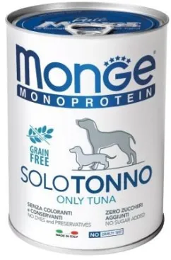 Вологий корм Monge Dog SOLO 100% тунець 0,4кг (70014243)