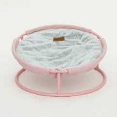 Складной лежак Misoko&Co Pet bed round plush, 45x45x22 см, pink (HOOP31835)