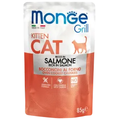 Влажный корм Monge Cat GRILL Kitten лосось 0,085кг (70013604)
