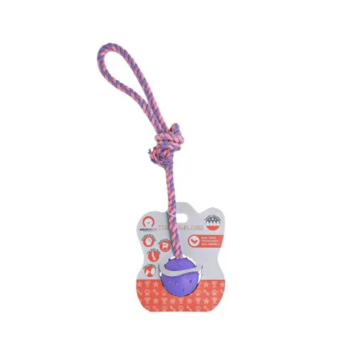 Іграшка для собак Misoko&Co М'яч з мотузкою, purple, 37x5 см (SOLMISR3971V) - фото №3