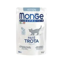 Вологий корм Monge Cat MONOPROTEIN Kitten 100% форель 0,085кг (70013727)