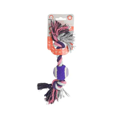 Іграшка для собак Misoko&Co Тенісний м'яч з мотузкою, purple, 30.5x5 см (SOLMISC3747V) - фото №2