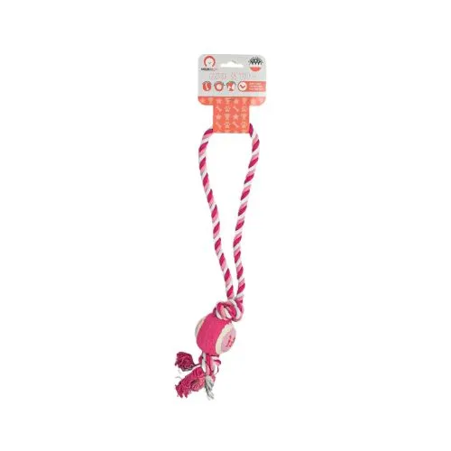 Іграшка для собак Misoko&Co Тенісний м'яч з ручкою, pink, 35 см (SOLMISC5015R) - фото №2