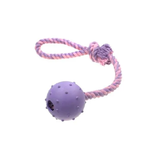 Іграшка для собак Misoko&Co М'яч з мотузкою, purple, 37x5 см (SOLMISR3971V) - фото №2