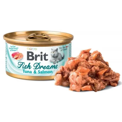 Brit Fish Dreams 80 г (лосось та тунець) вологий корм для котів - фото №2