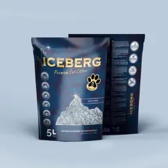 Гигиенический наполнитель ICEBERG для кошек на основе кремниевого геля, неароматизированный 5 л (4820266800062)