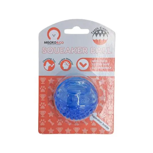 Игрушка для собак Misoko&Co Мяч с пищалкой, blue, 6 см (SOLMISTR1050M) - фото №2