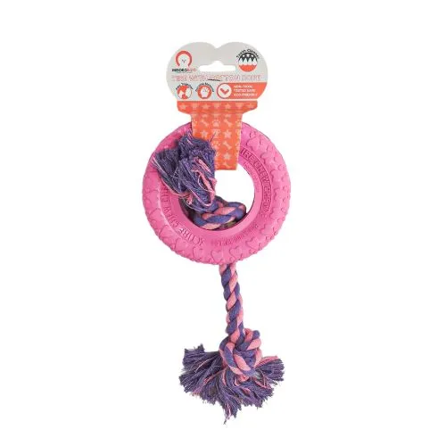 Игрушка для собак Misoko&Co Кольцо с веревкой, pink, 30.5x13.5 см (SOLMISR4158R) - фото №2