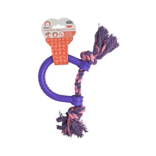 Игрушка для собак Misoko&Co Подкова с веревкой, purple, 30х15 см (SOLMISR4114V) - фото №2