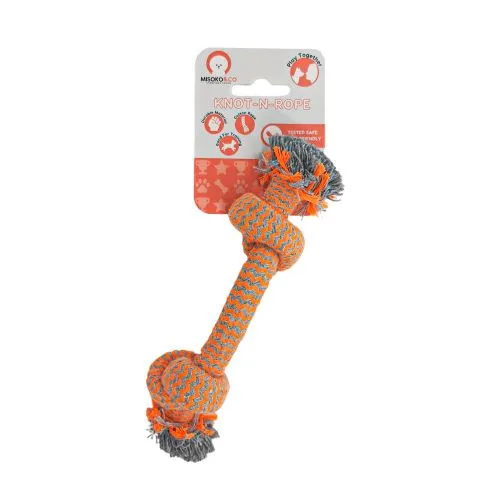 Игрушка для собак Misoko&Co Веревка с узлами, orange, 17 см (SOLMISC2085O) - фото №2