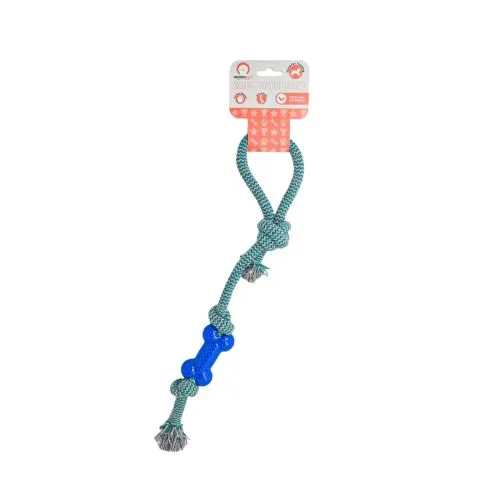 Игрушка для собак Misoko&Co Длинная веревка с косточкой, blue, 48 см (SOLMISC2107Z) - фото №2