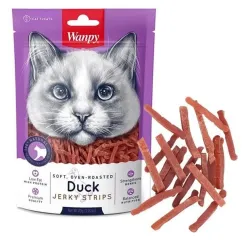 Філе куряче в'ялене Wanpy soft duck jerky strips філе качки в'ялене смужки ласощі для котів, 80 г (55822)