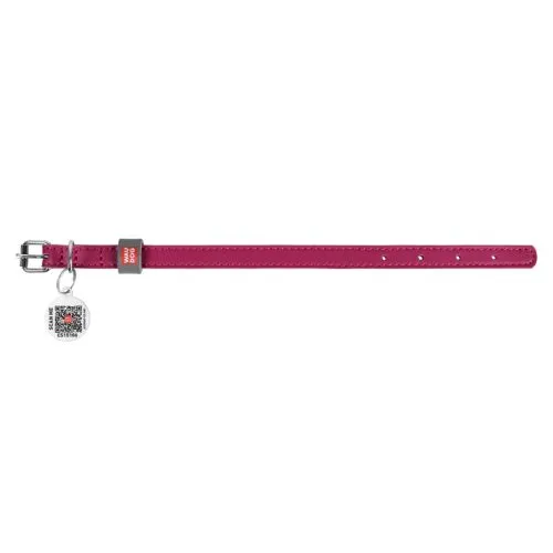 Нашийник для собак шкіряний Collar WAUDOG Classic, Ш 12 мм, Дл 21-29 см рожевий (2027) - фото №4