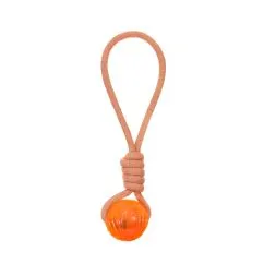 Іграшка для собак Misoko&Co Мотузка з м'ячем, orange, 43 см (SOLMISC2076O)