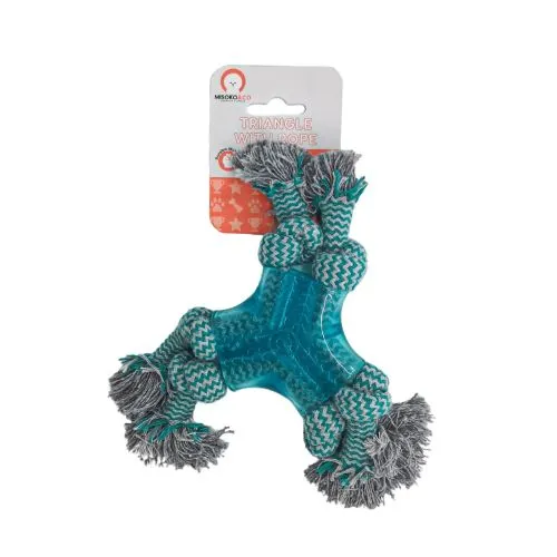 Іграшка для собак Misoko&Co Жувальна гумка з вузлами з мотузки, light blue, 20 см (SOLMISC2084Z) - фото №2