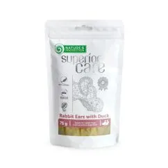 Лакомство для собак Nature's Protection Snacks For Dogs Rabbit Ears With Duck 75г (SNK46119)