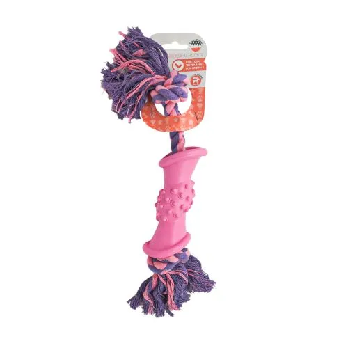 Іграшка для собак Misoko&Co Шипи з мотузкою, pink, 38 см (SOLMISR5166R) - фото №2