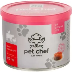 Мясной паштет для взрослых кошек Pet Chef 200 г (мясное ассорти) (4820255190105)