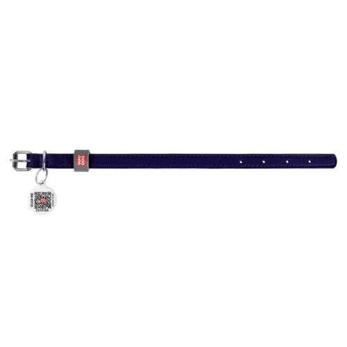 Ошейник для собак кожаный Collar WAUDOG Classic, Ш 12 мм, Дл 19-25 см фиолетовый (2019) - фото №3
