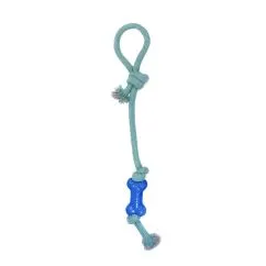 Іграшка для собак Misoko&Co Довга мотузка з кісткою, blue, 48 см (SOLMISC2107Z)