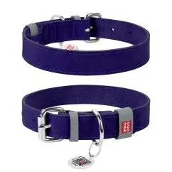 Ошейник для собак кожаный Collar WAUDOG Classic, Ш 15 мм, Дл 27-36 см фиолетовый (2079)