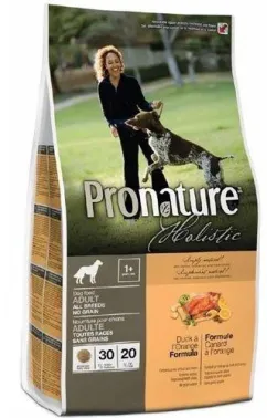 Сухий корм для дорослих собак Pronature Holistic Adult зі смаком качки й апельсинів 13.6 кг (65672525138)