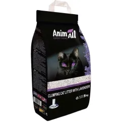 Наполнитель для кошачьего туалета AnimAll с ароматом лаванды Бентонитовый комкующийся 5 кг (6 л) (4820224500836/2000981128760)
