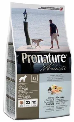 Сухий корм для дорослих собак Pronature Holistic Adult зі смаком атлантичного лосося і коричневого рису 2.72 кг (65672522038)