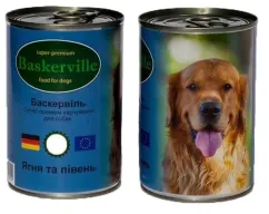 Вологий корм для собак Baskerville ягня і півень 800 г (4250231597015)